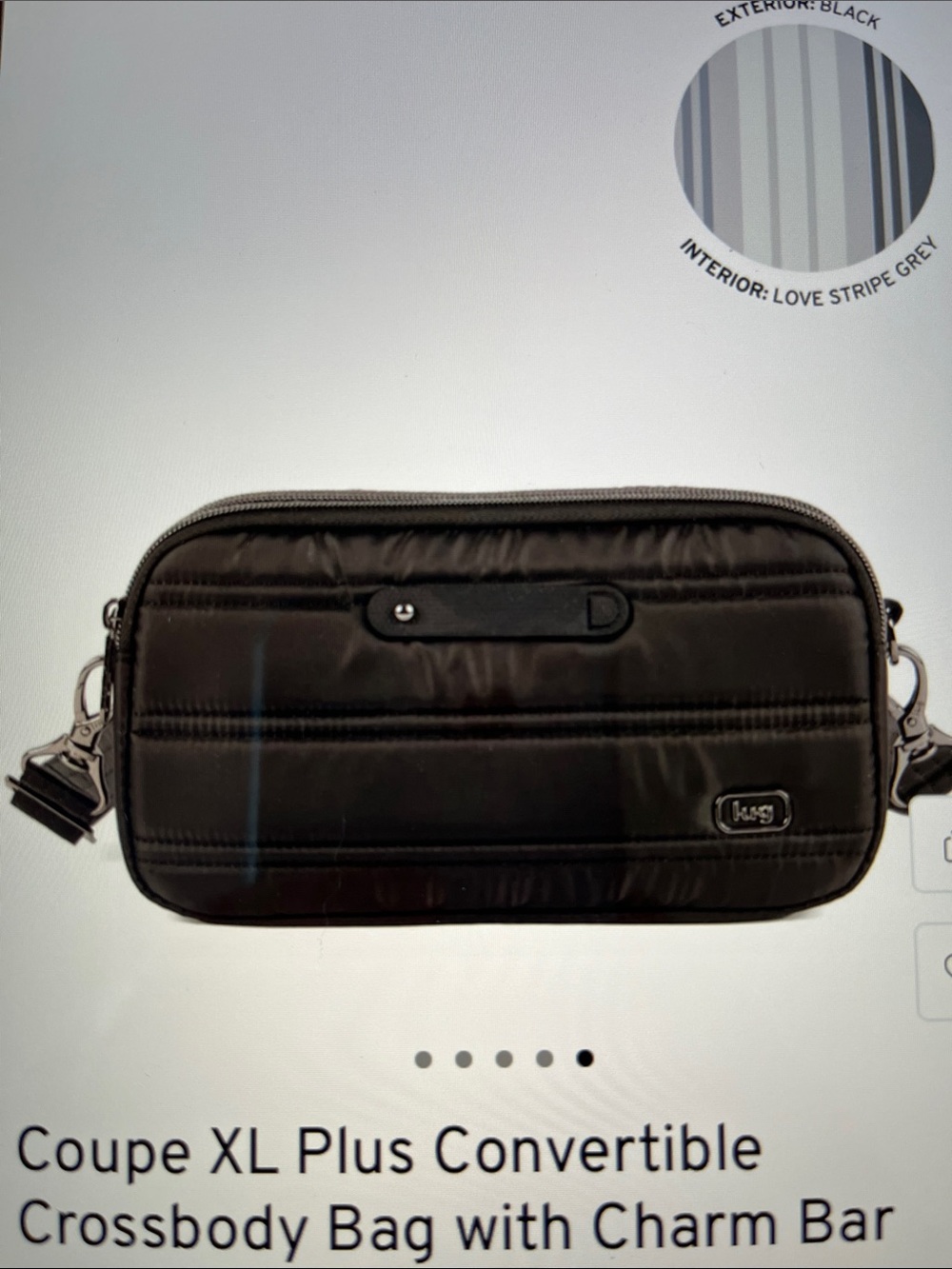 LUG - **NWOT** - Coupe XL Plus Convertible Crossbody Bag in Black - Picture 6 of 9